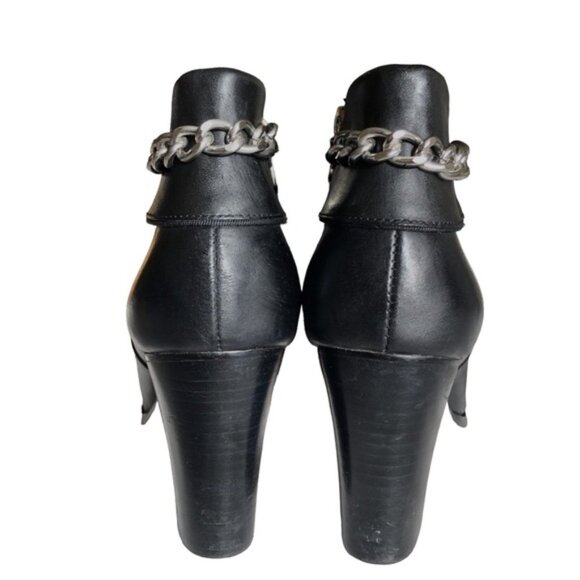 Adrienne Vittadini Clarine Ankle Boot Size 10 Heel Leather Chain - Picture 7 of 12